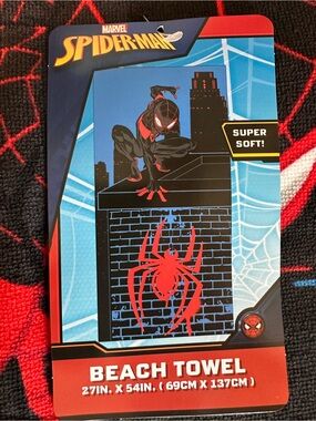 Marvel Spider-Man Miles Morales Towel - Black, Red, Blue